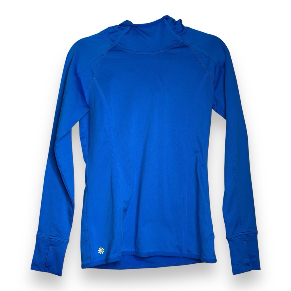 Athleta Pullover Hoodie (Womenโ XS) Blue Workout Jacket Sweater 138249